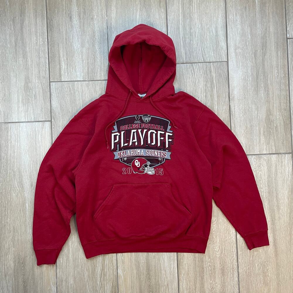 Oklahoma Sooners 2015 Playoff Hoodie Men’s M Red NCAA Football Fan Gear